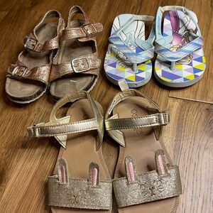 Gold and Pink Kids Sandals